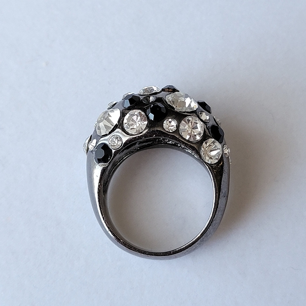 Rhinestone Dome Cluster Ring